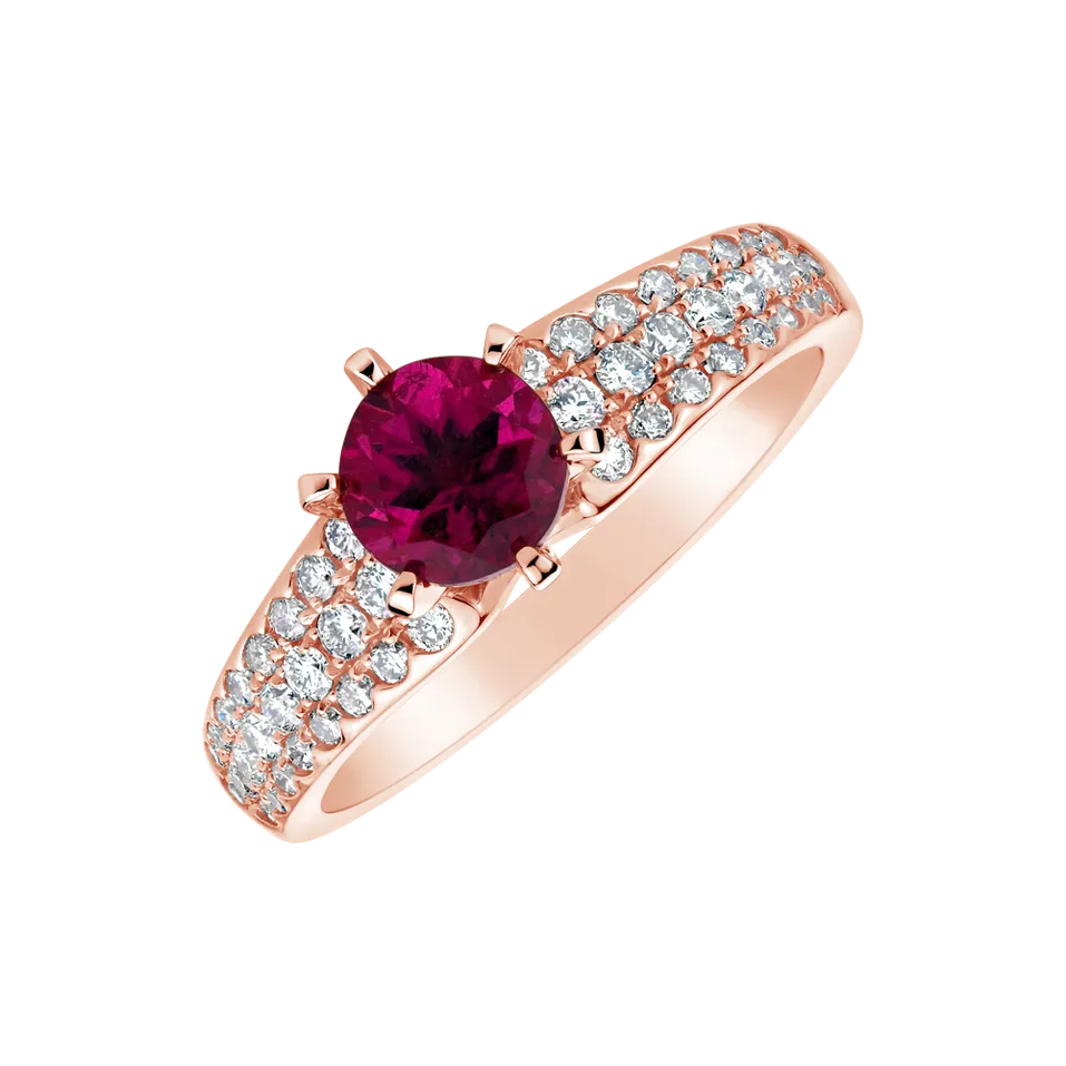 Prsteň s turmalínom a diamantmi Magical Queen