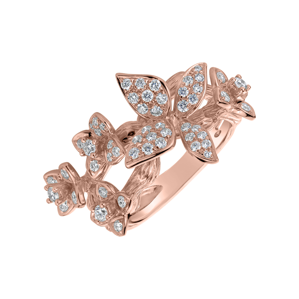 Prsteň s diamantmi Fascinating Butterfly