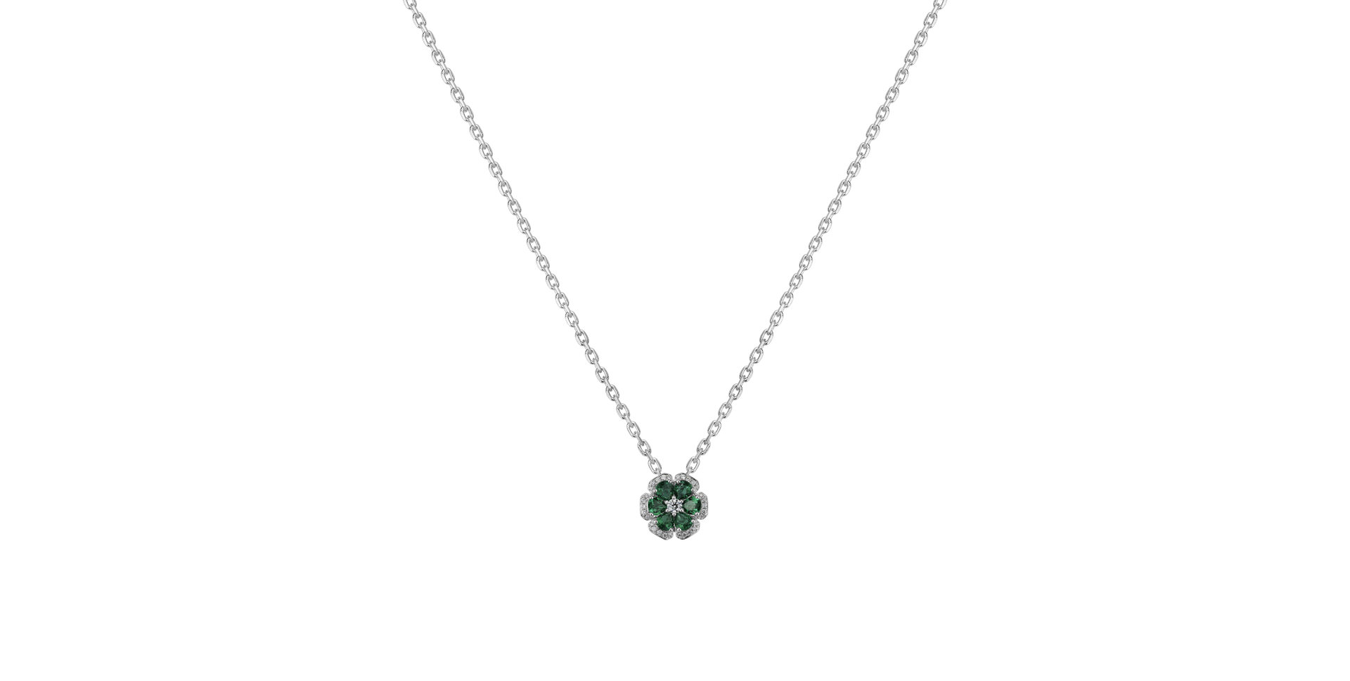 Přívěsok s diamantmi a smaragdmi Emerald Lady