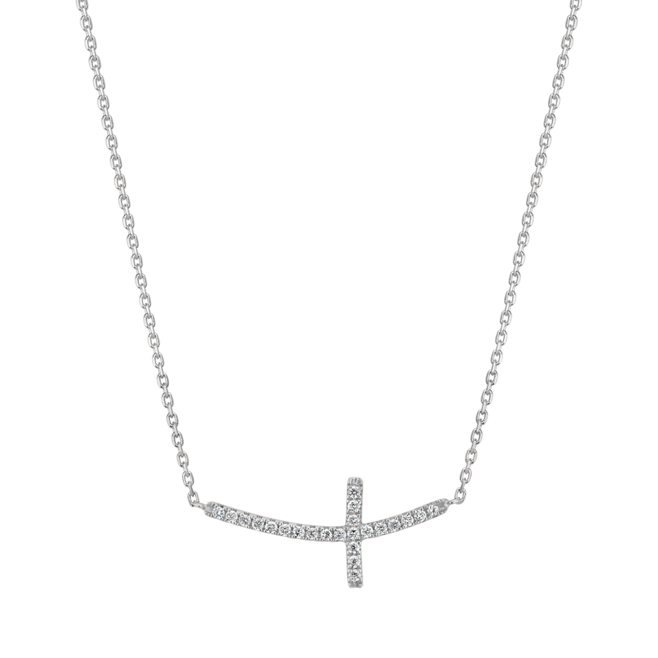 Náhrdelník s diamantmi Glossy Cross