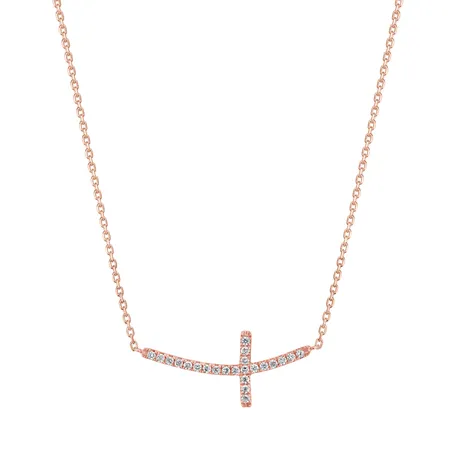 Náhrdelník s diamantmi Glossy Cross