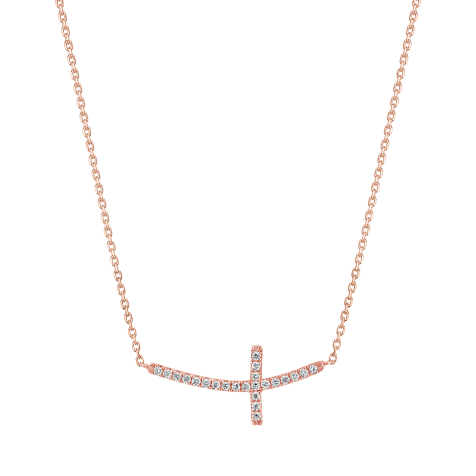 Náhrdelník s diamantmi Glossy Cross