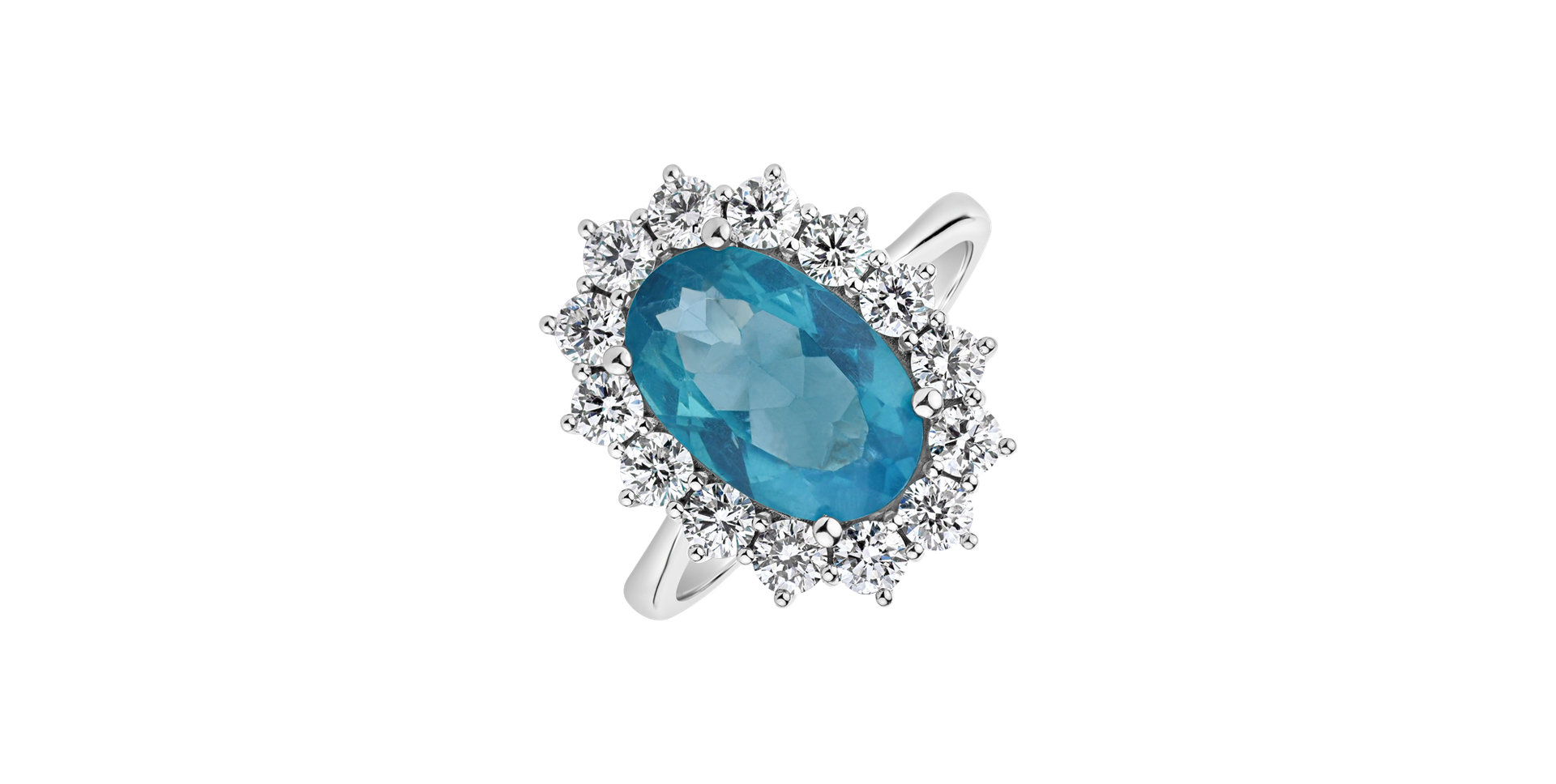 Prsteň s apatitom a diamantmi Sky Goddess