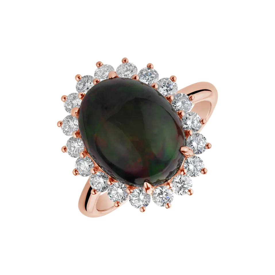 Prsteň s opálom a diamantmi Diamond Euphoria
