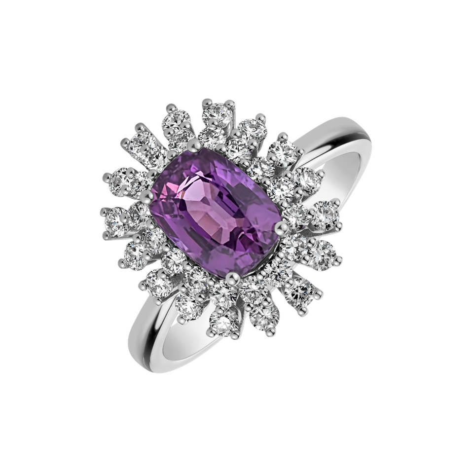 Prsteň s zafírom a diamantmi Classy Impulse
