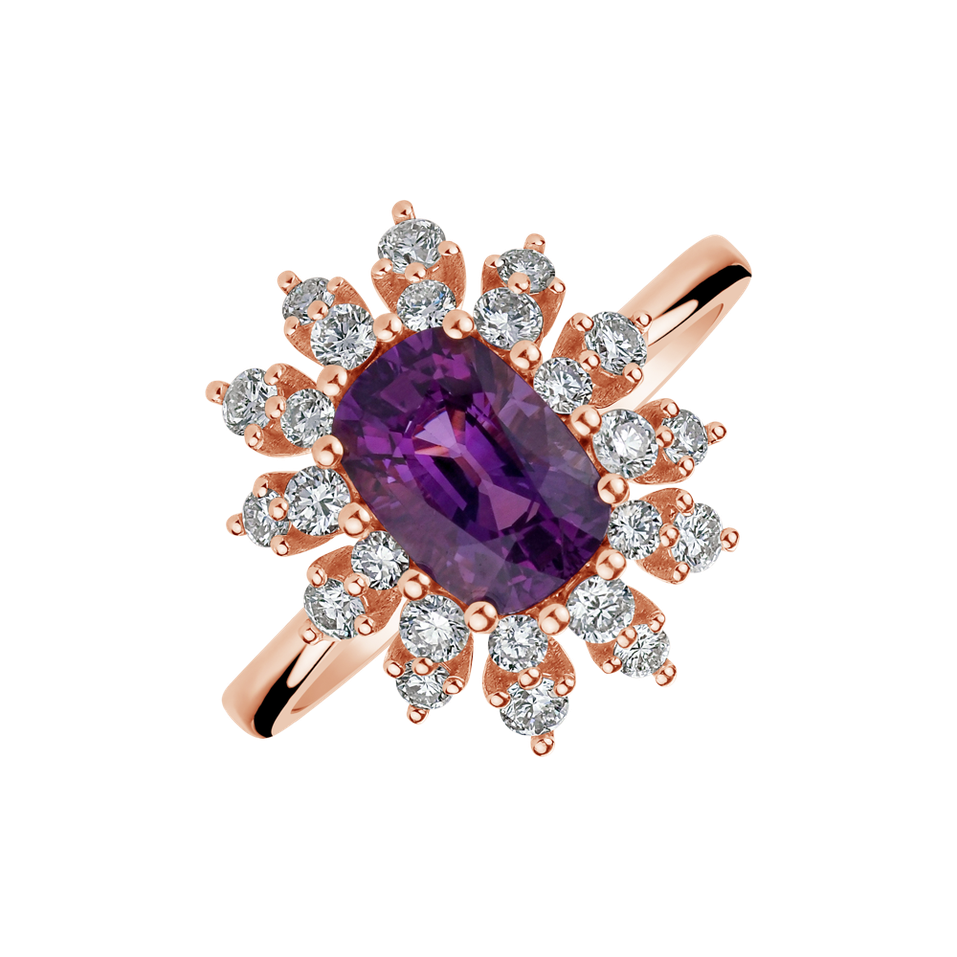Prsteň so zafírom a diamantmi Noble Pleasure