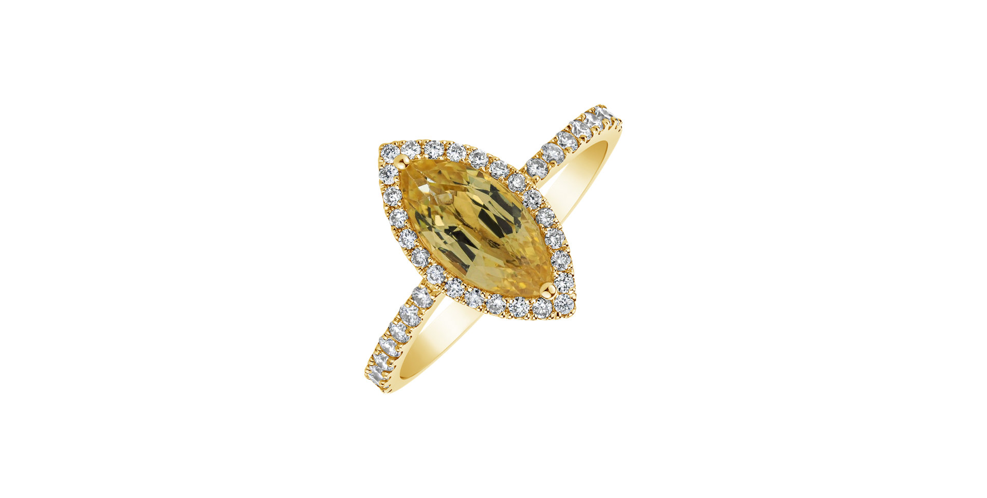 Prsteň s zafírom a diamantmi Charming Night