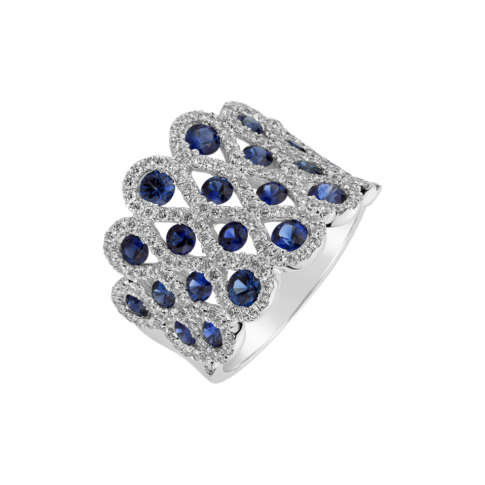 Prsteň s diamantmi a zafírmi Cosette
