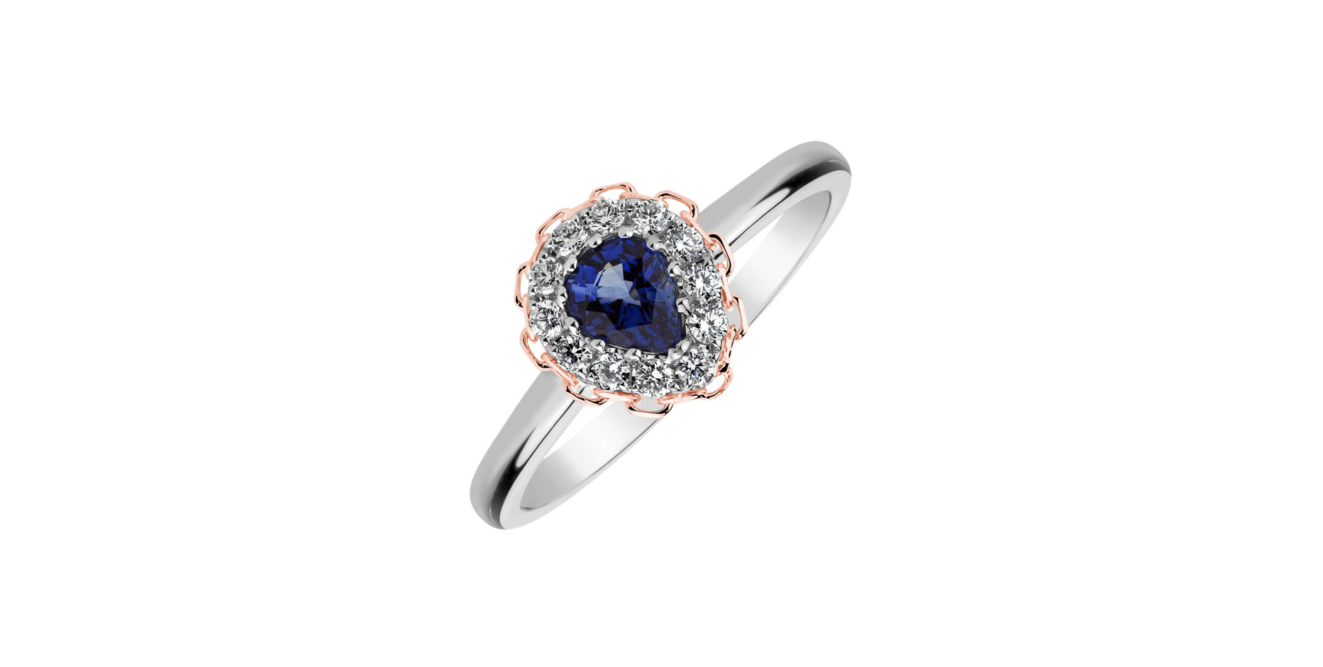 Prsteň s zafírom a diamantmi Royal Embrance