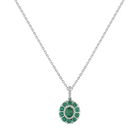 Přívěsok so smaragdmi a diamantmi Emerald Dream