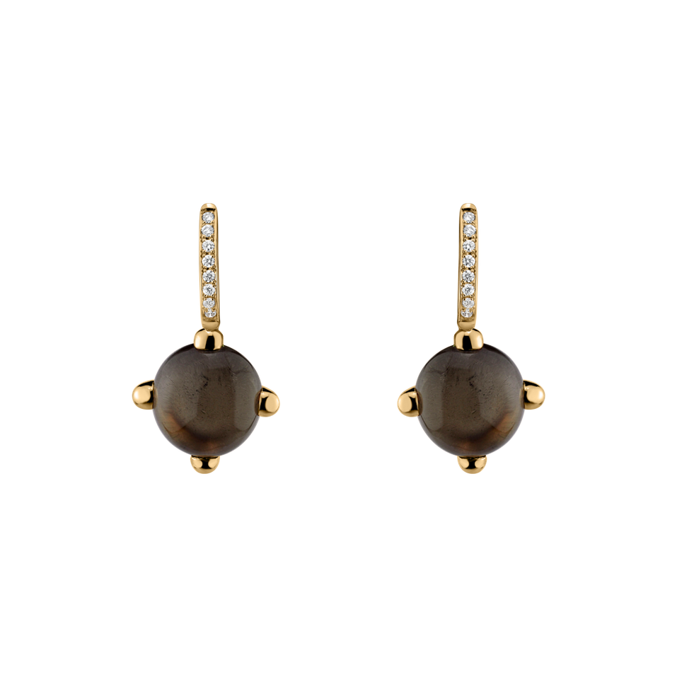 Náušnice s quartzom a diamantmi Rainbow Space