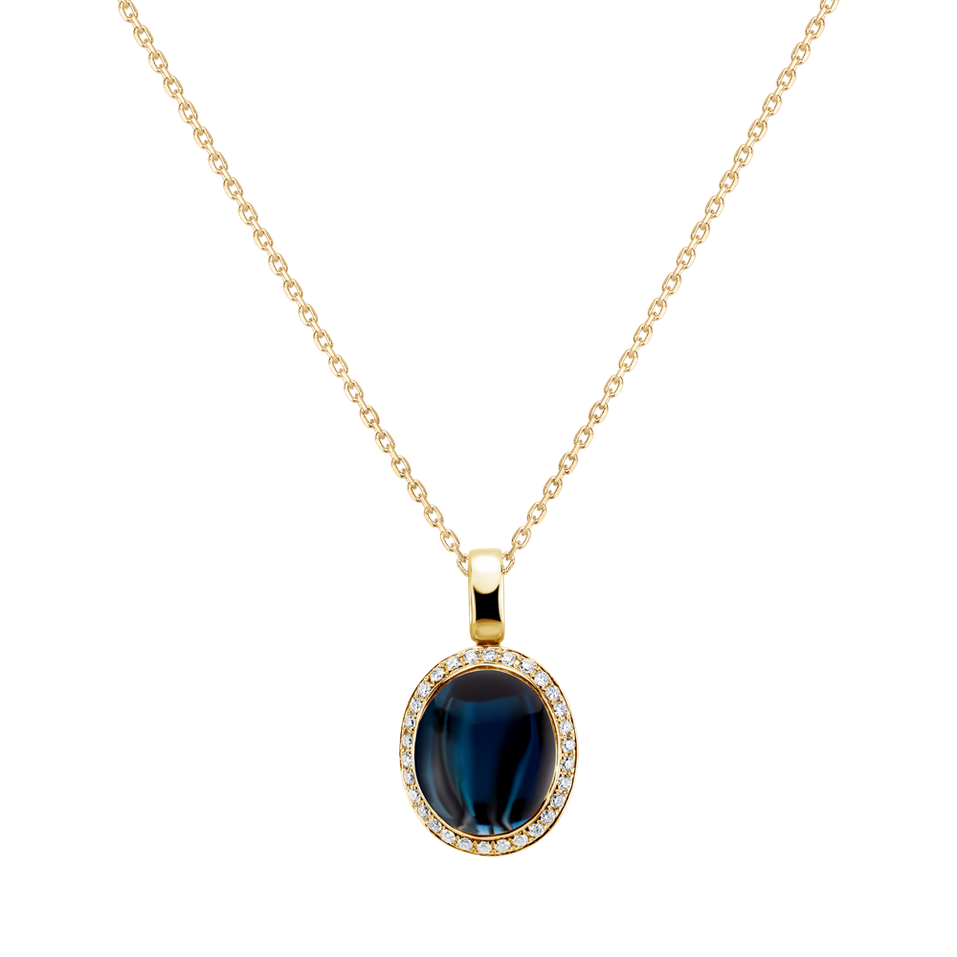 Přívěsok s topásom a diamantmi Magic Blossom