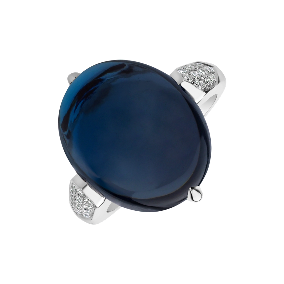 Prsteň s topásom a diamantmi Drop Blossom