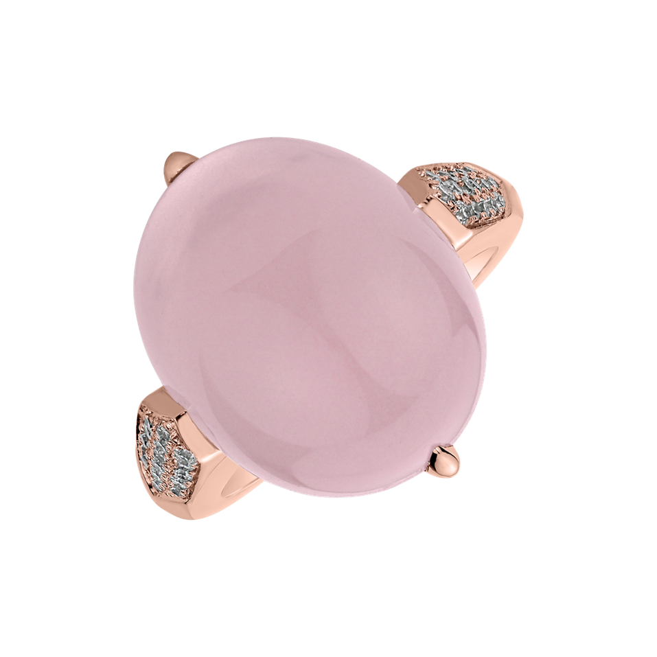 Prsteň s ruženínom a diamantmi Drop Blossom