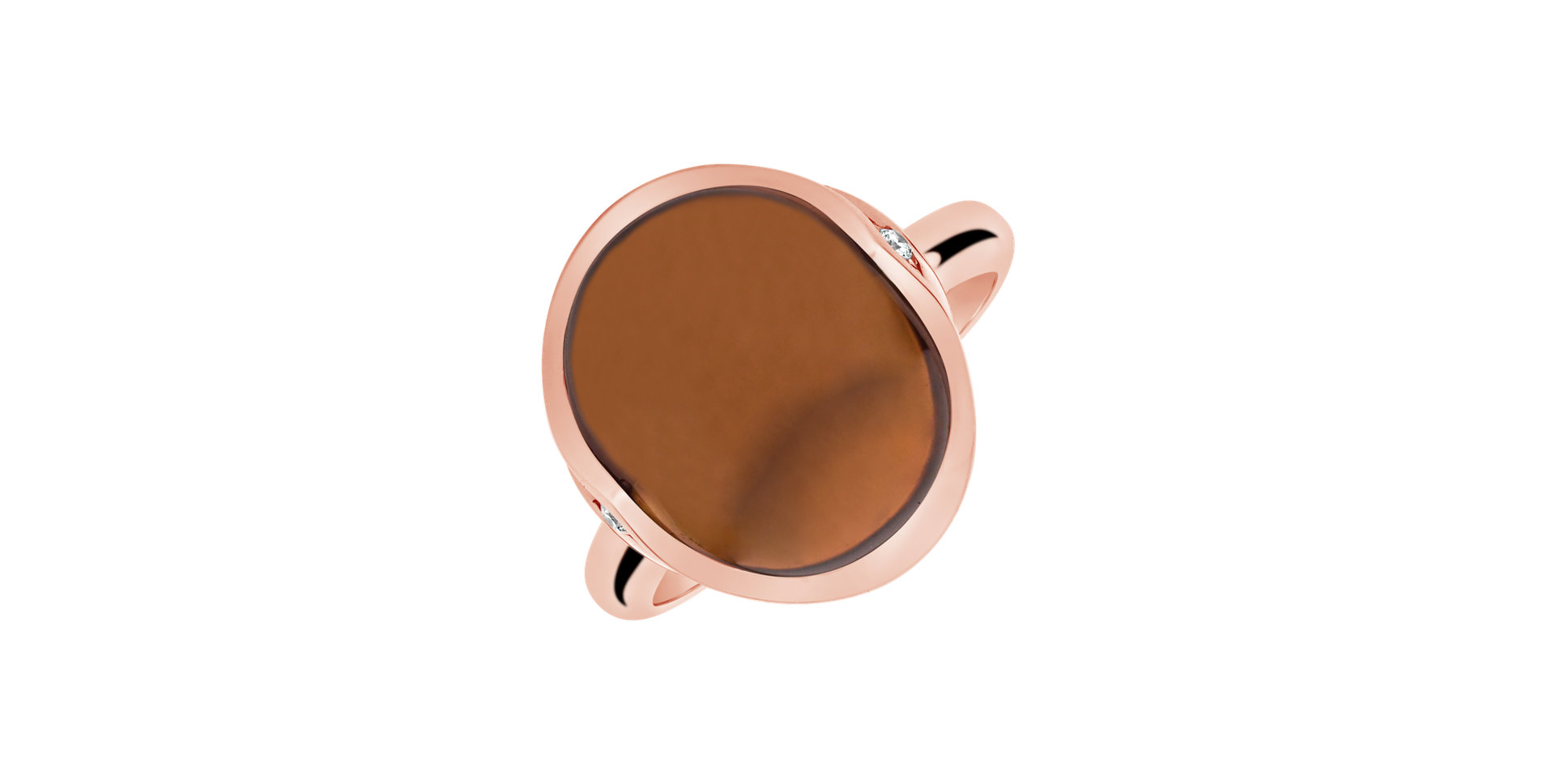 Prsteň s quartzom a diamantmi Fairytale Drop