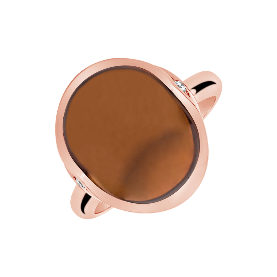 Prsteň s quartzom a diamantmi Fairytale Drop