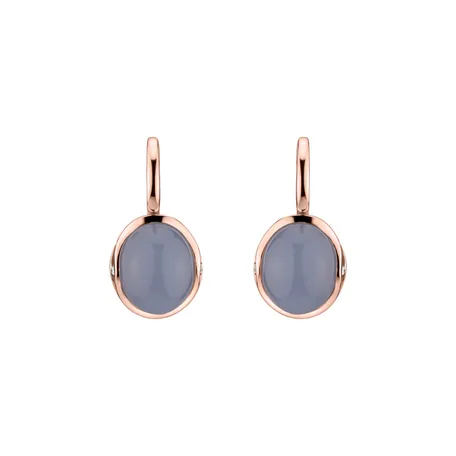 Náušnice s chalcedonom a diamantmi Fairytale Drop