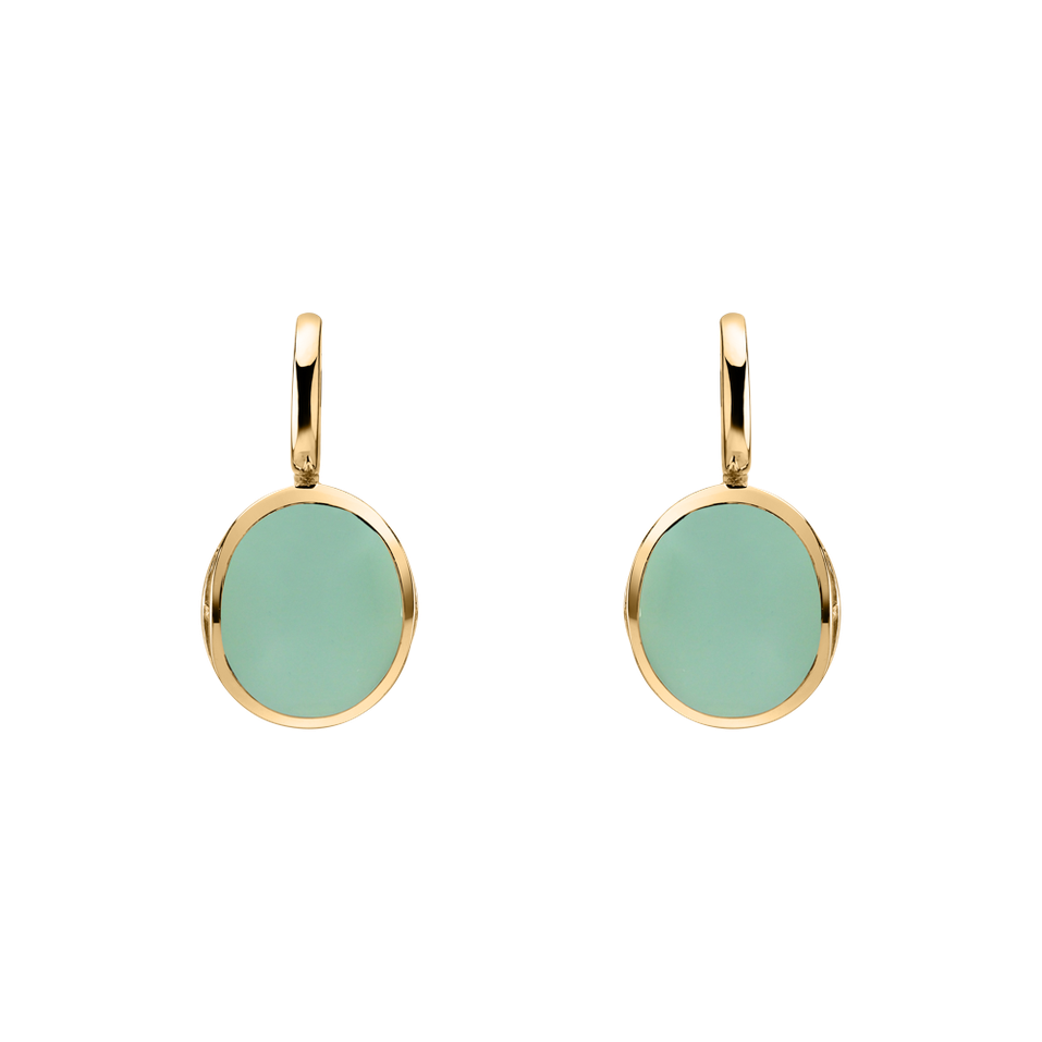 Náušnice s chalcedonom a diamantmi Fairytale Drop