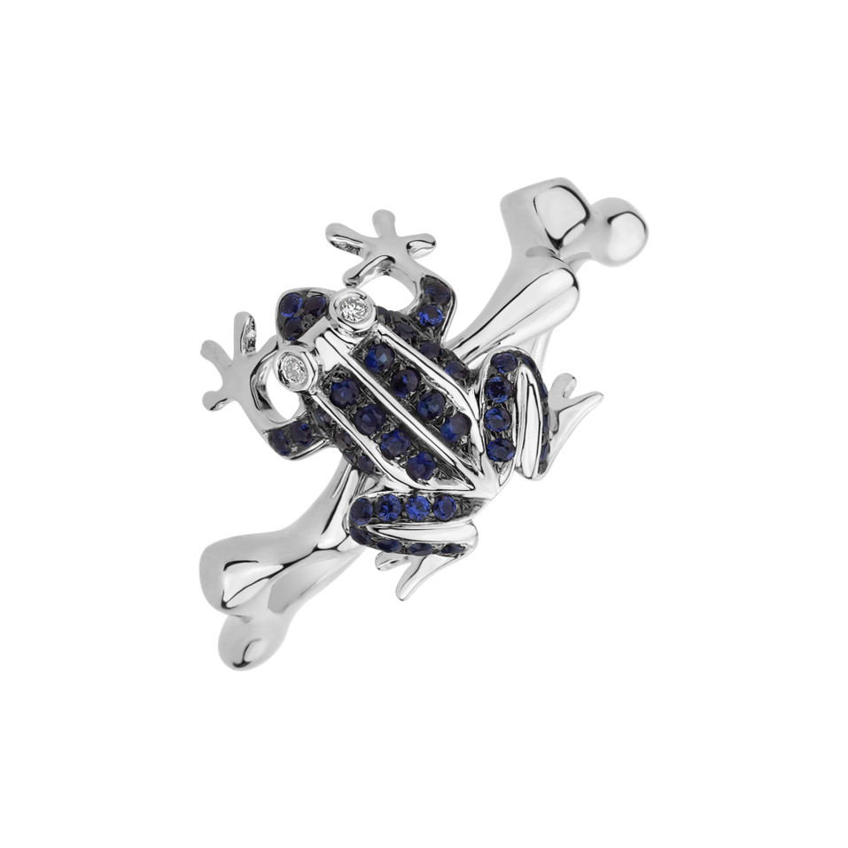 Prsteň s diamantmi a zafírmi Noble Frog
