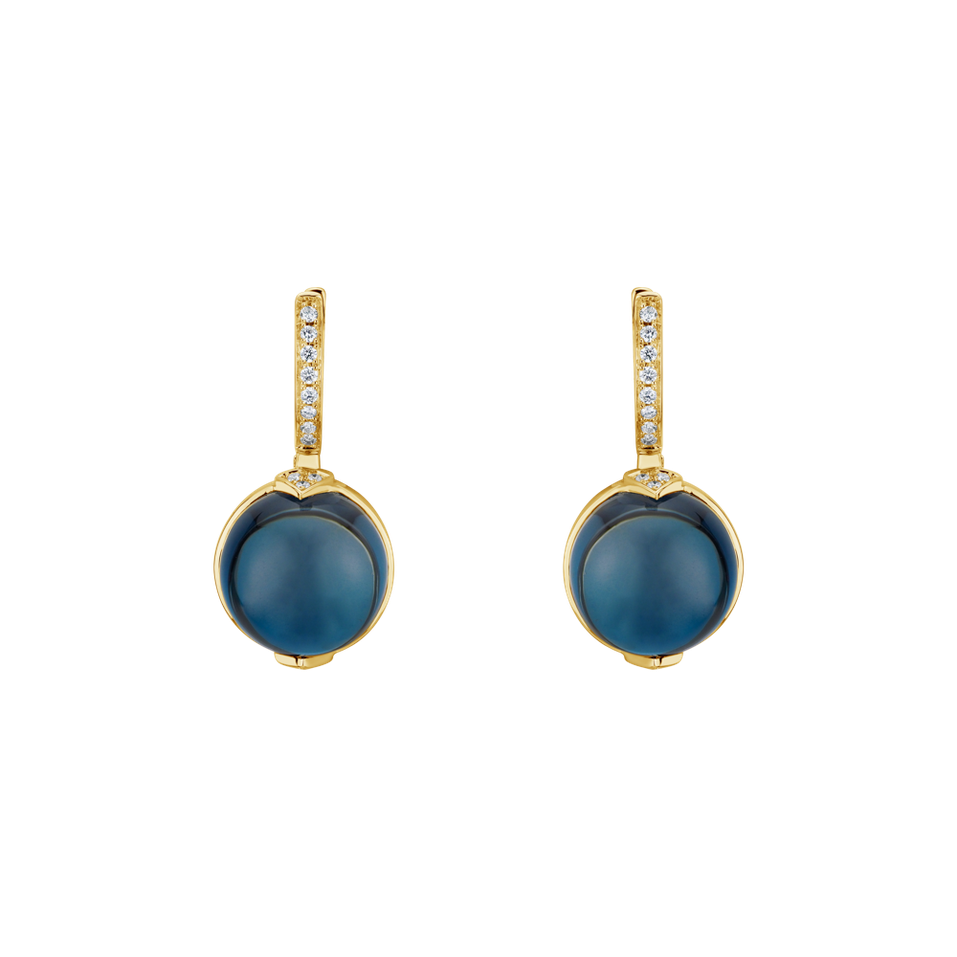 Náušnice s topásom a diamantmi Fairy Blossom