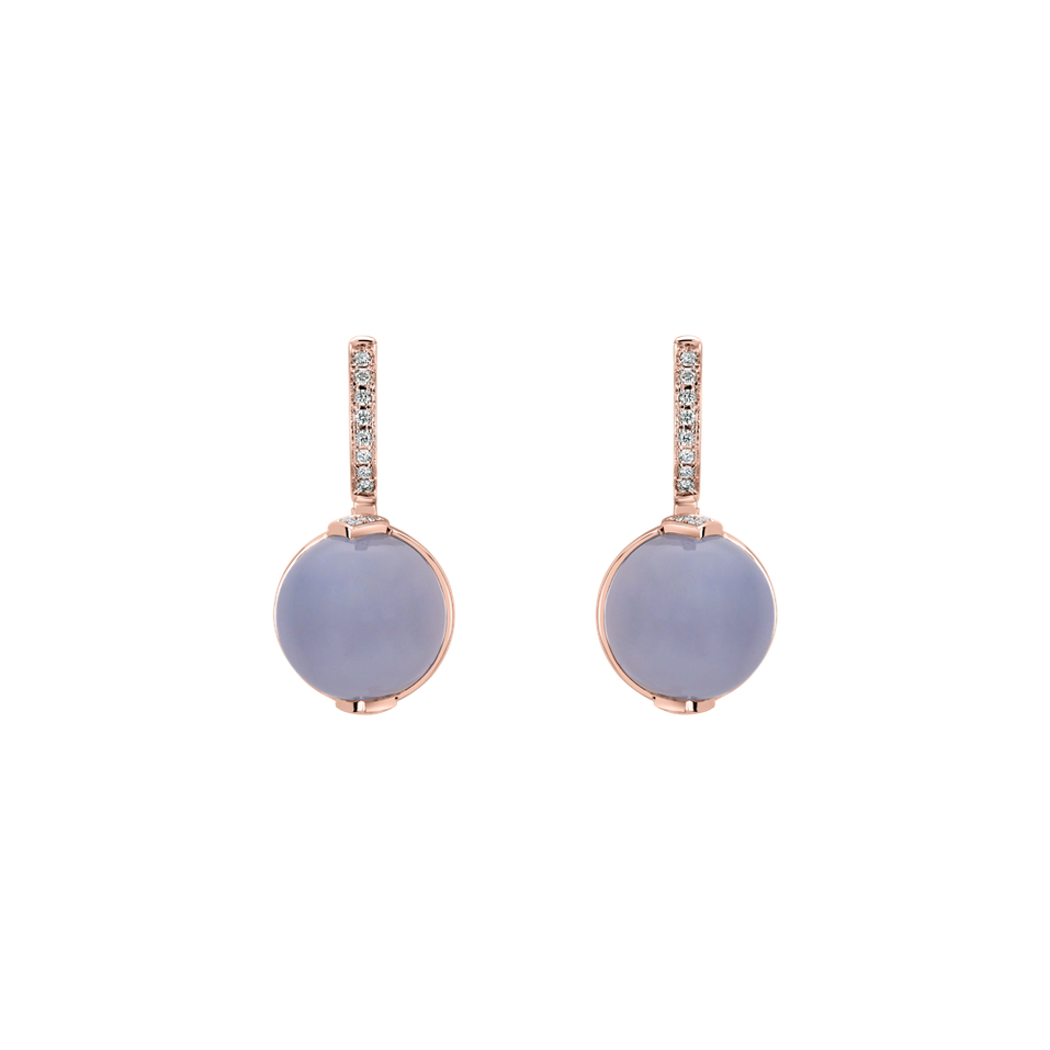 Náušnice s chalcedonom a diamantmi Fairy Blossom