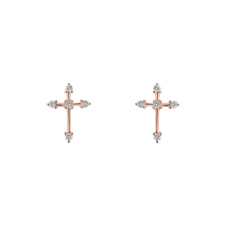 Náušnice s diamantmi Passion Cross