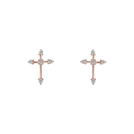 Náušnice s diamantmi Passion Cross