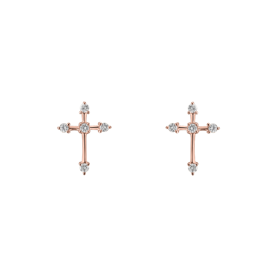 Náušnice s diamantmi Passion Cross