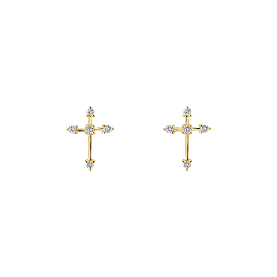 Náušnice s diamantmi Passion Cross