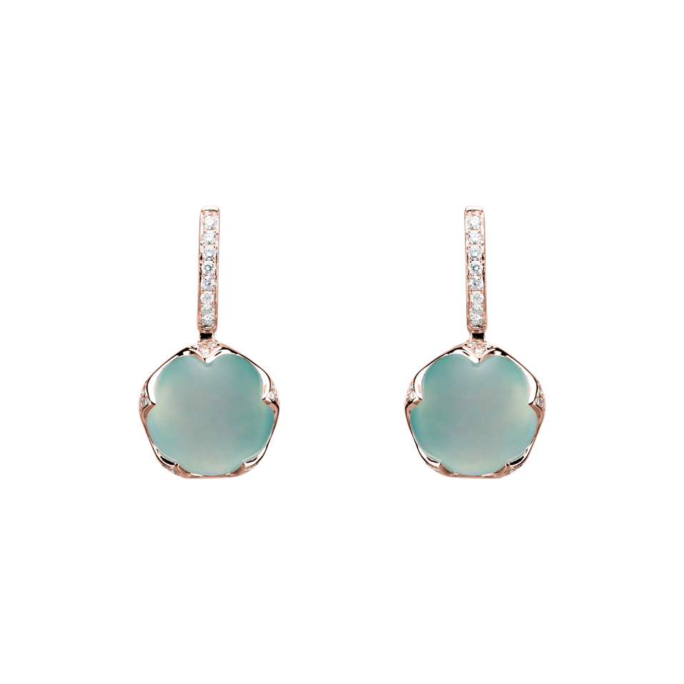 Náušnice s chalcedonom a diamantmi Vivid Blossom