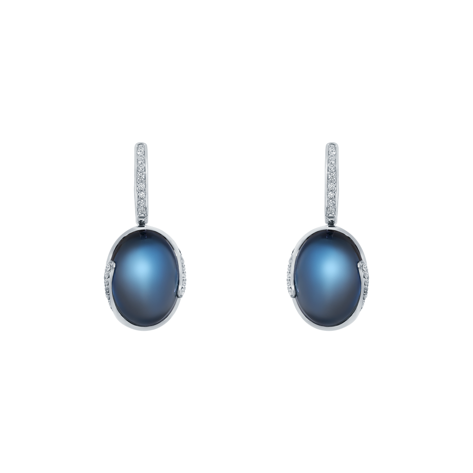 Náušnice s topásom a diamantmi Queen Attraction