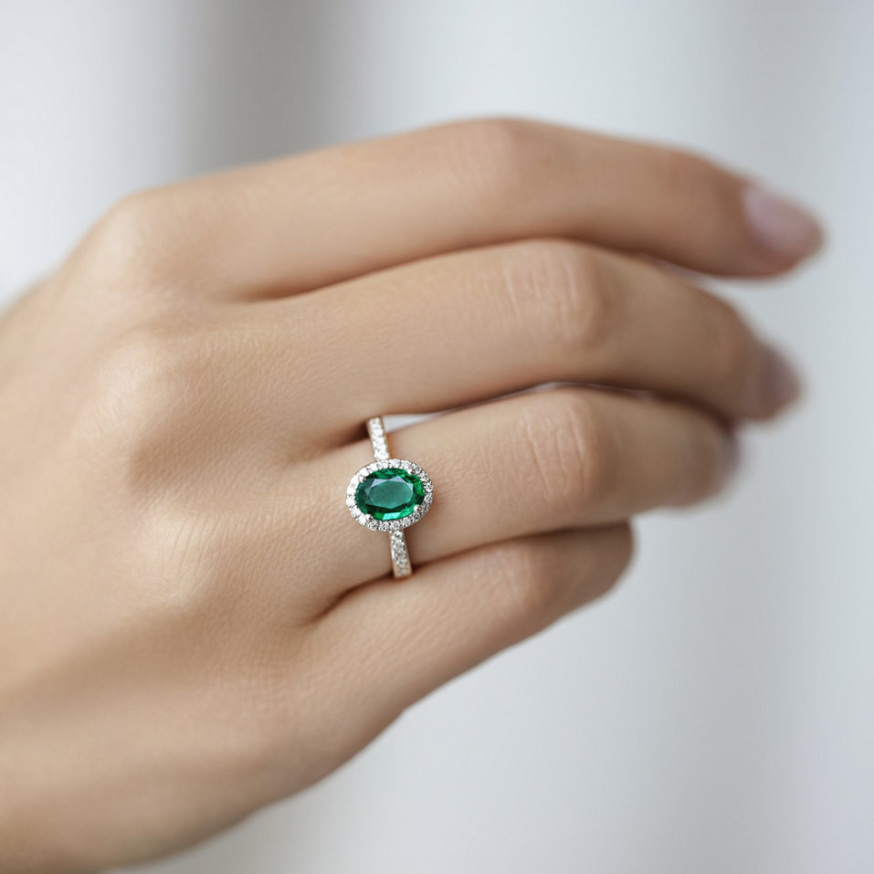 Prsteň so smaragdom a diamantmi Princess Desperation