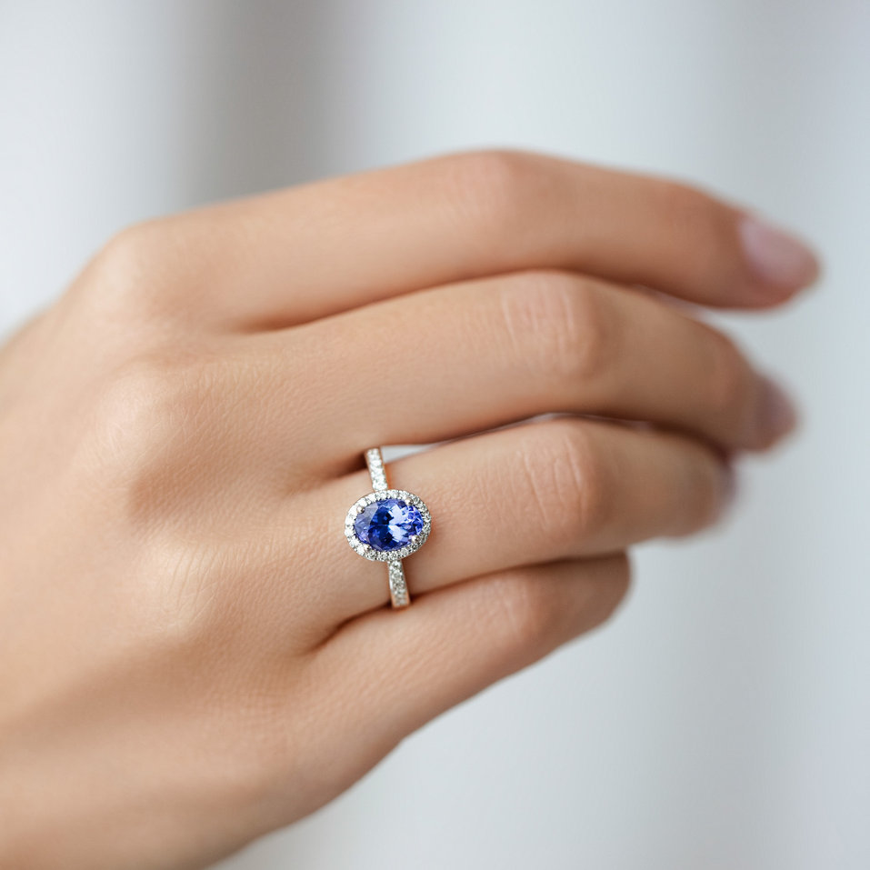 Prsteň s tanzanitom a diamantmi Princess Desperation
