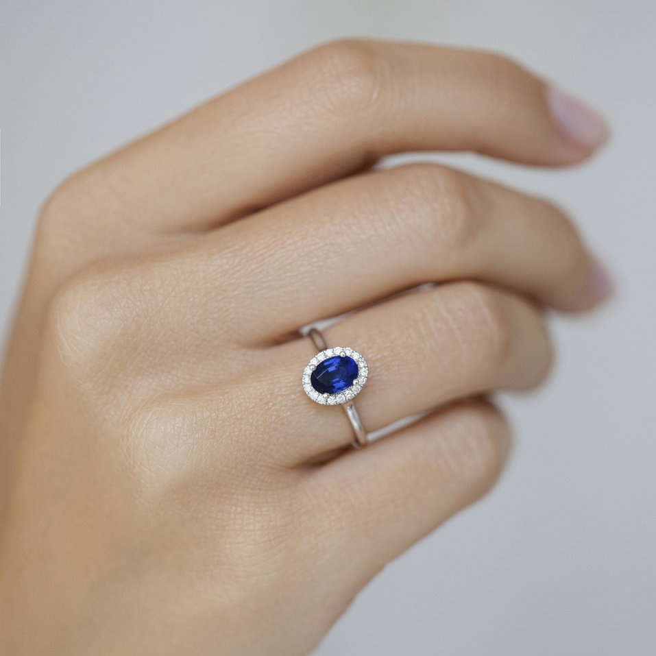 Prsteň so zafírom a diamantmi Princess Wish