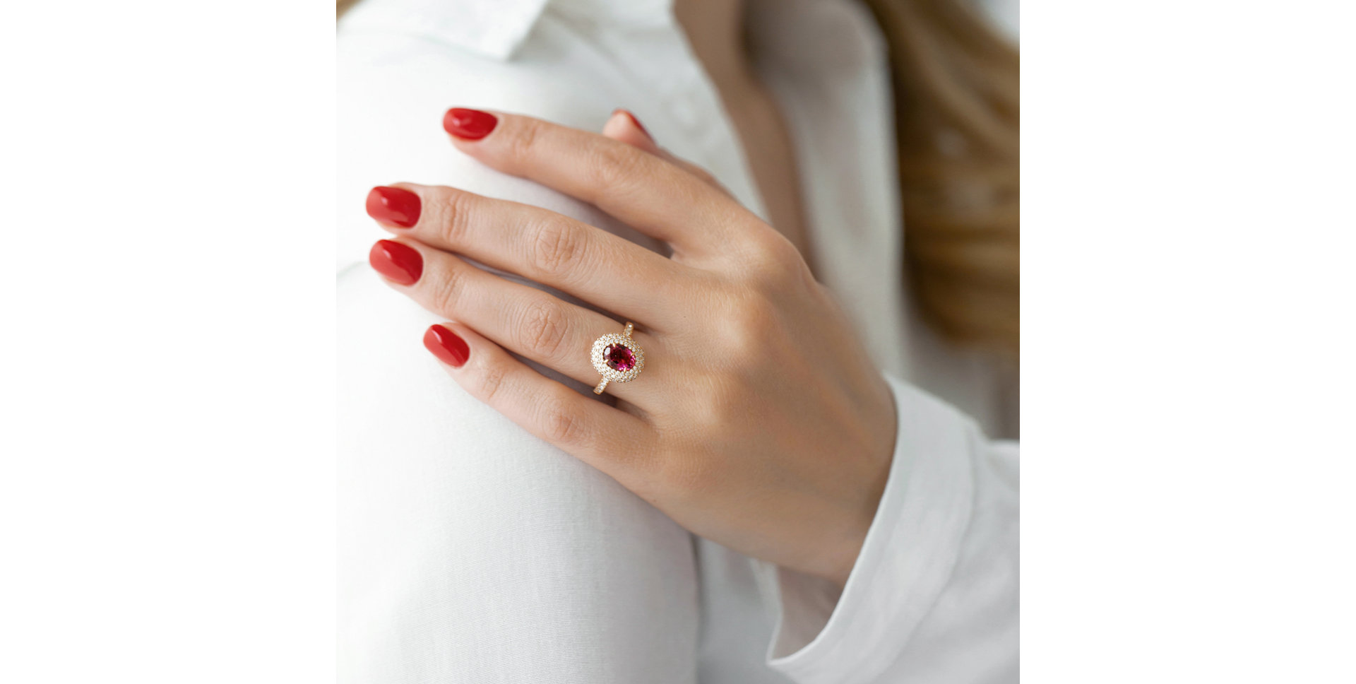 Prsteň s turmalínom a diamantmi Yolanthe