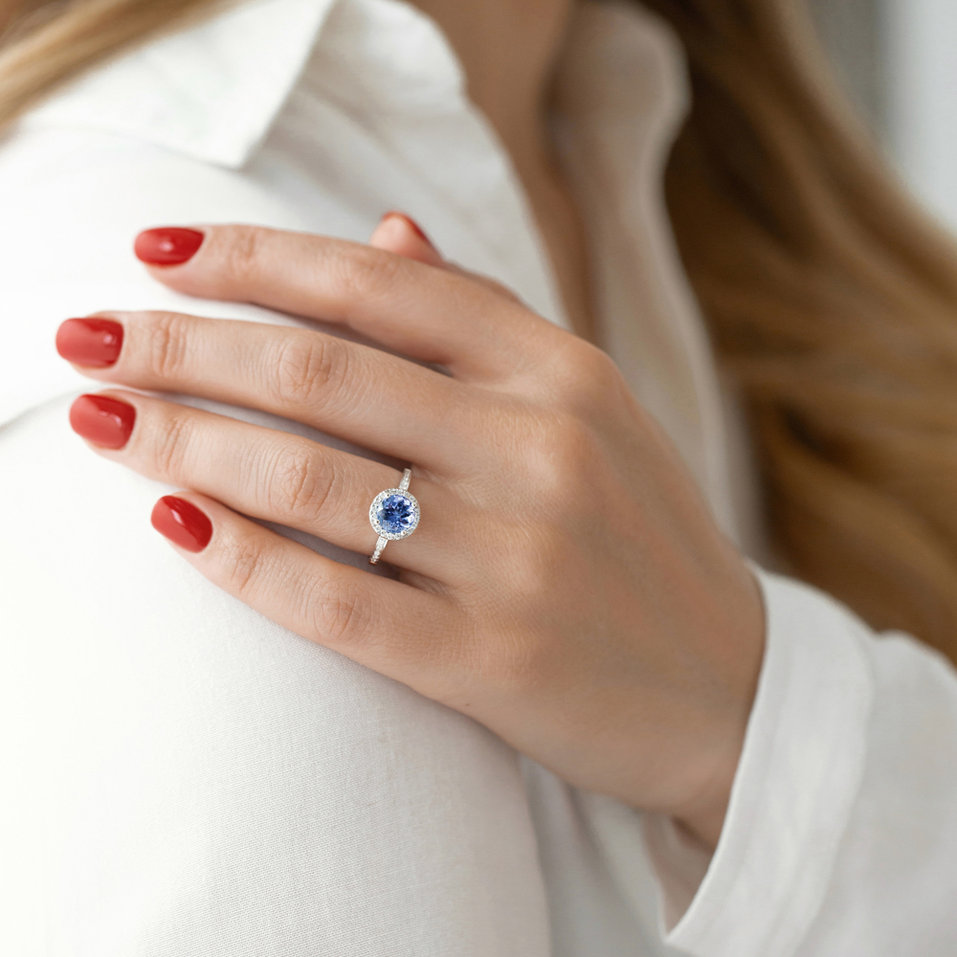 Prsteň s tanzanitom a diamantmi Sin Signature
