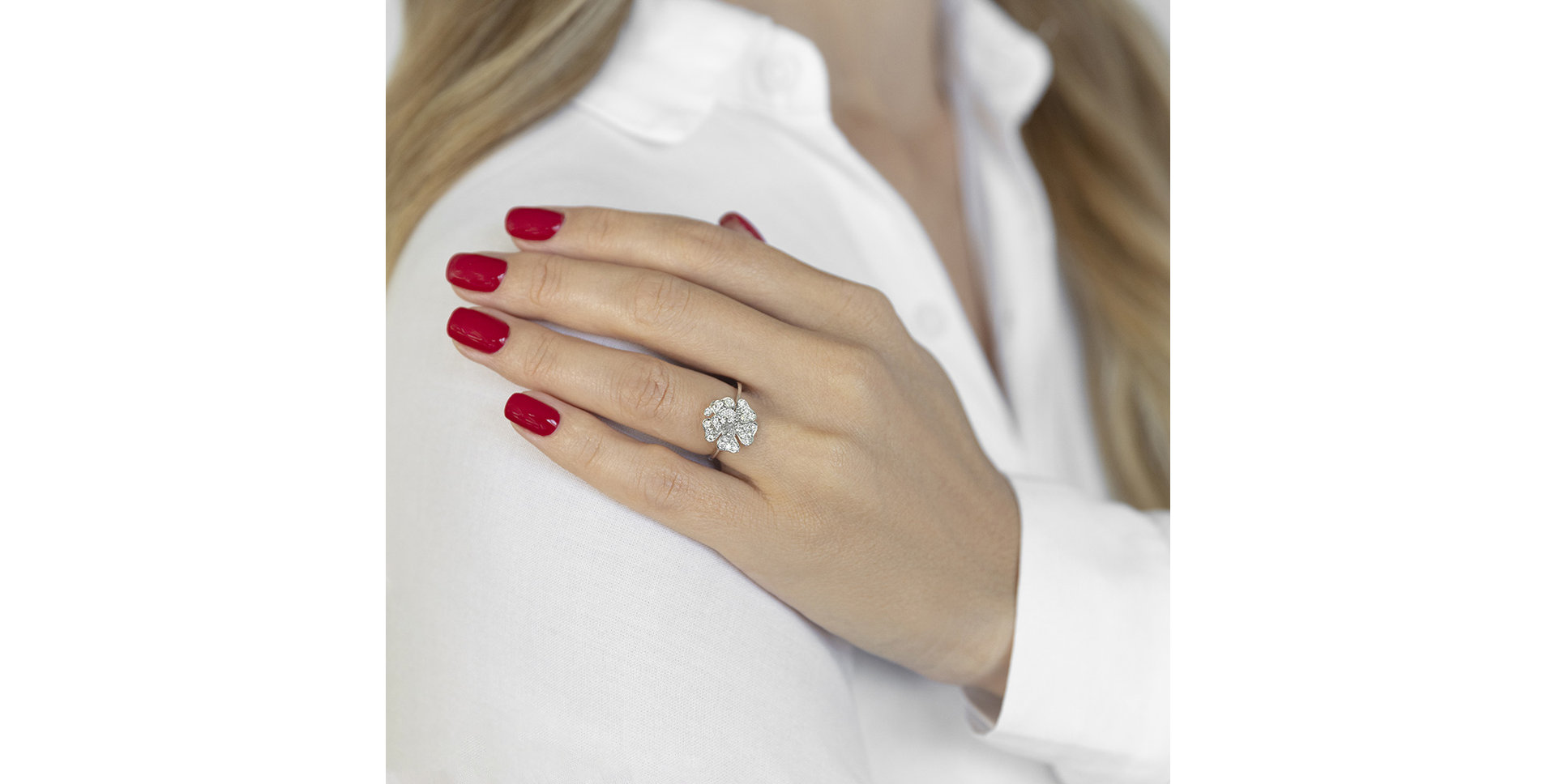 Prsteň s diamantmi Brilliant Flower