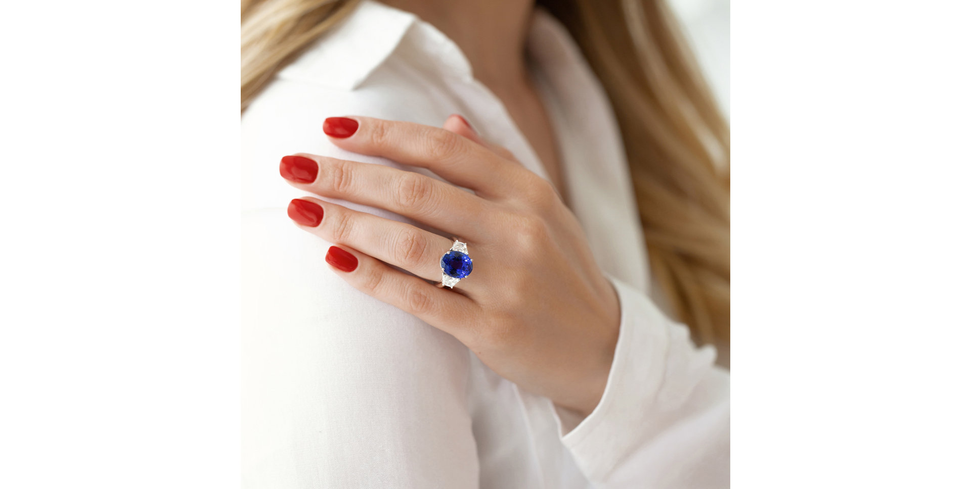 Prsteň s tanzanitom a diamantmi Galaxy Desire