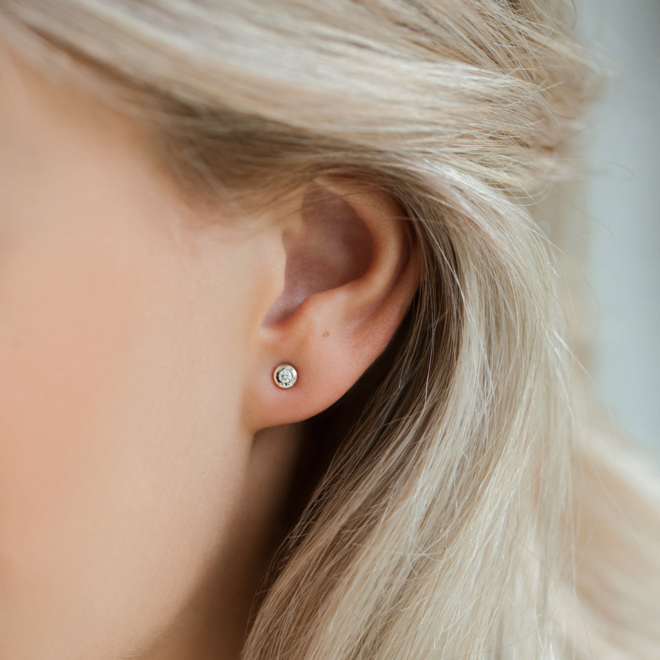 Náušnice s diamantom Sparkling Drops