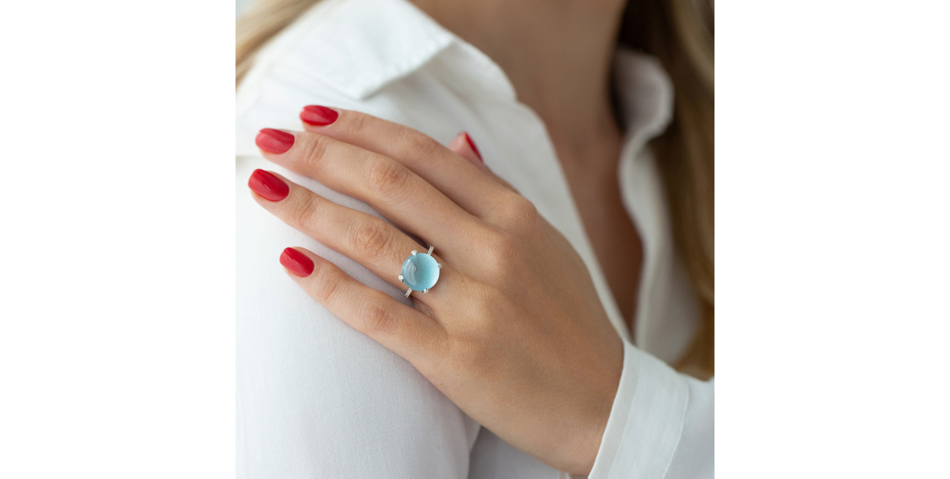 Prsteň s topásom a diamantmi Allure Drop