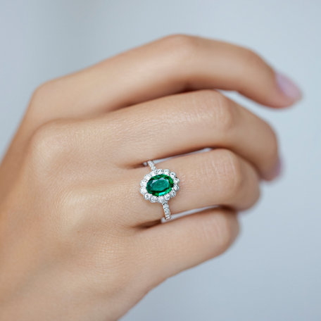Prsteň so smaragdom a diamantmi Princess Glamour