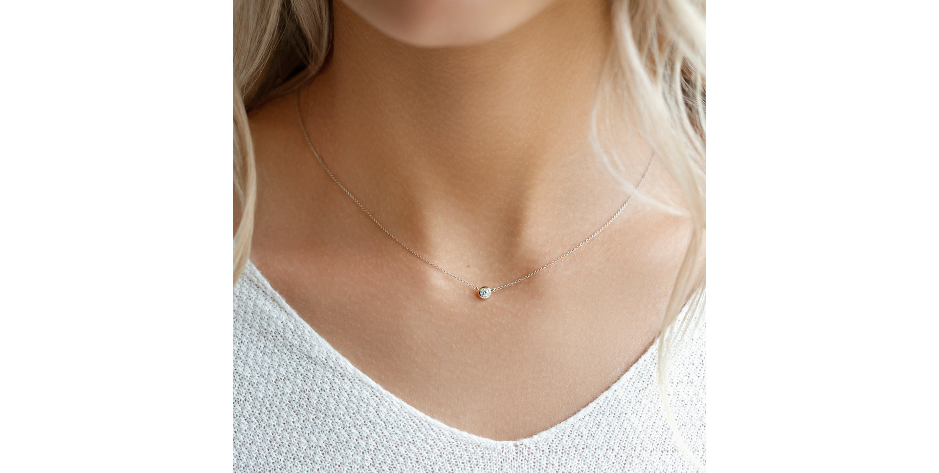 Náhrdelník s diamantom Sparkling Drop