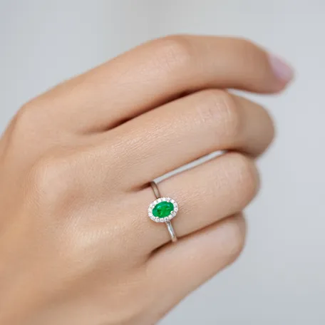 Prsteň so smaragdom a diamantmi Princess Wish