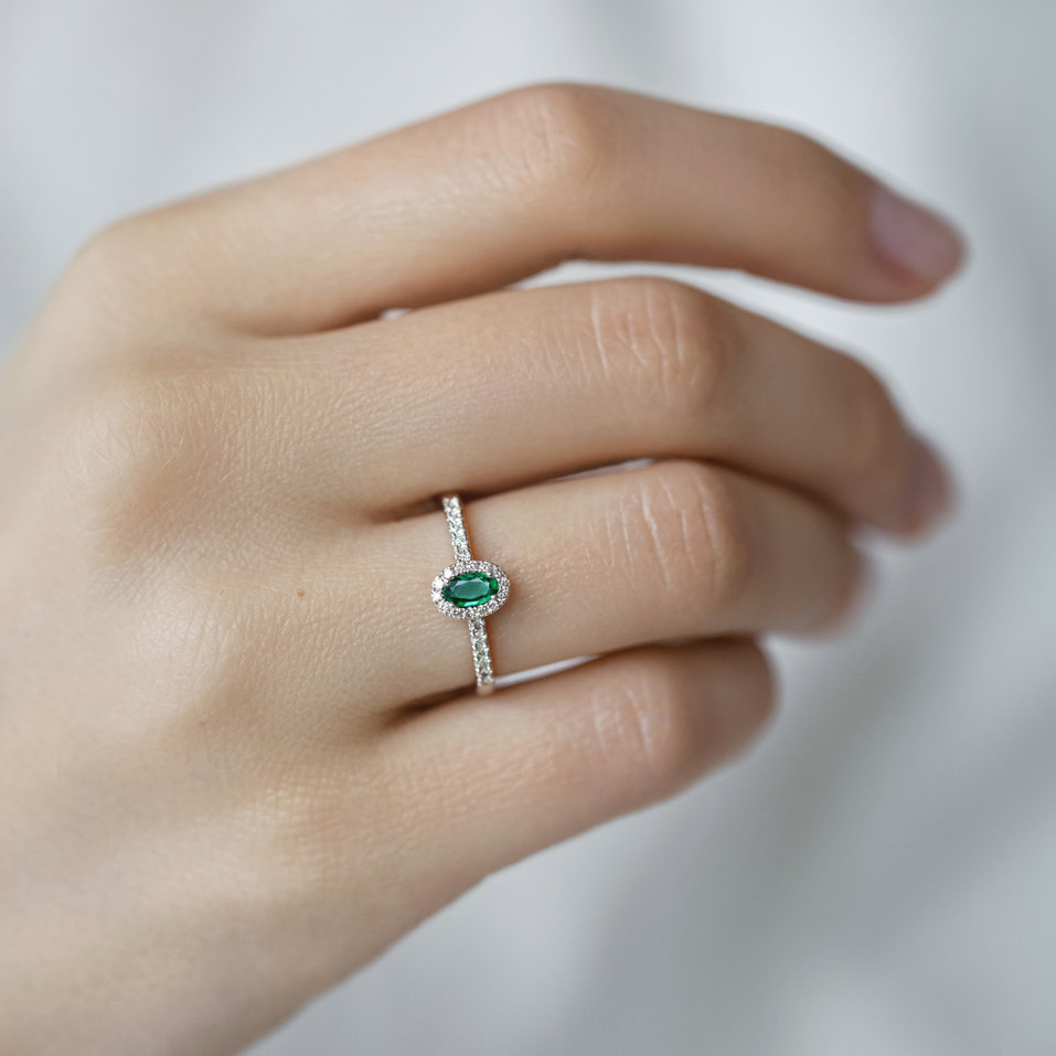 Prsteň so smaragdom a diamantmi Princess Desperation