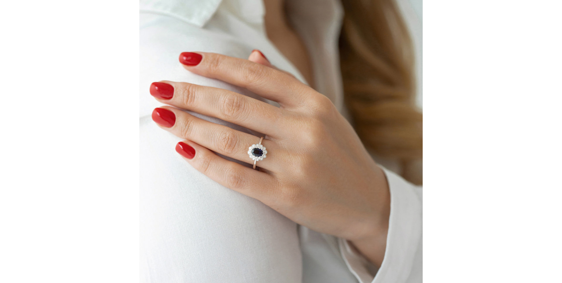 Prsteň s zafírom a diamantmi Fairy Goddess