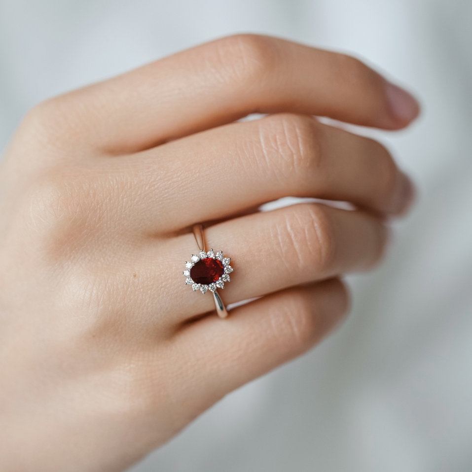 Prsteň s rubínom a diamantmi Princess Sparkle