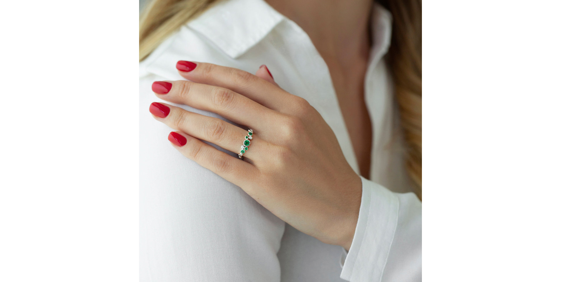 Prsteň s diamantmi a rubínmi Space Joy