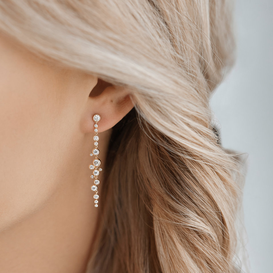 Náušnice s diamantmi a zafírmi Heaven Waterfall