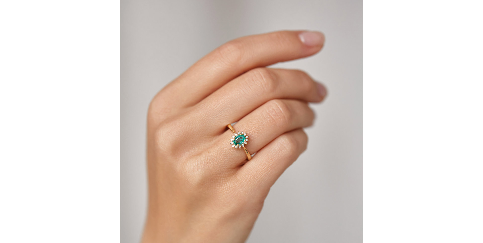 Prsteň so smaragdom a diamantmi Princess Sparkle