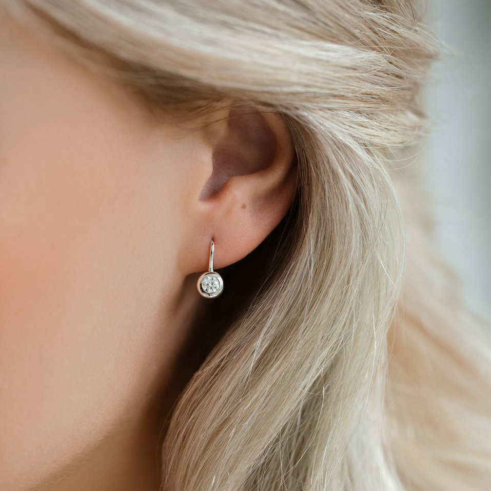 Náušnice s diamantom Sparkling Drops